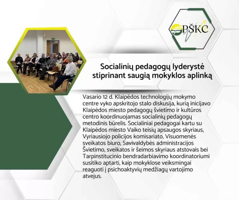 Socialinių pedagogų lyderystė stiprinant saugią mokyklos aplinką