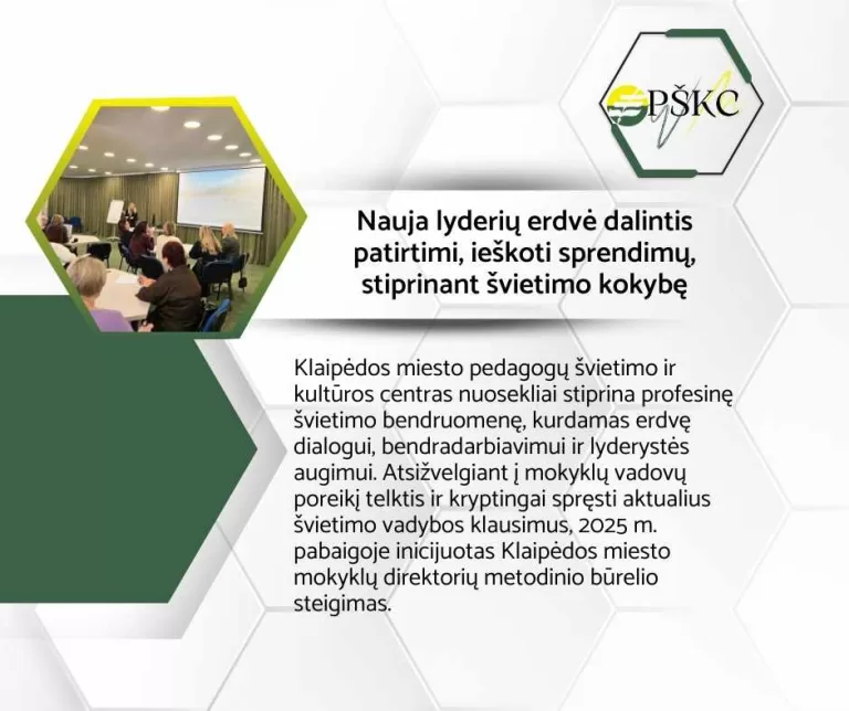Nauja lyderių erdvė dalintis patirtimi, ieškoti sprendimų, stiprinant švietimo kokybę