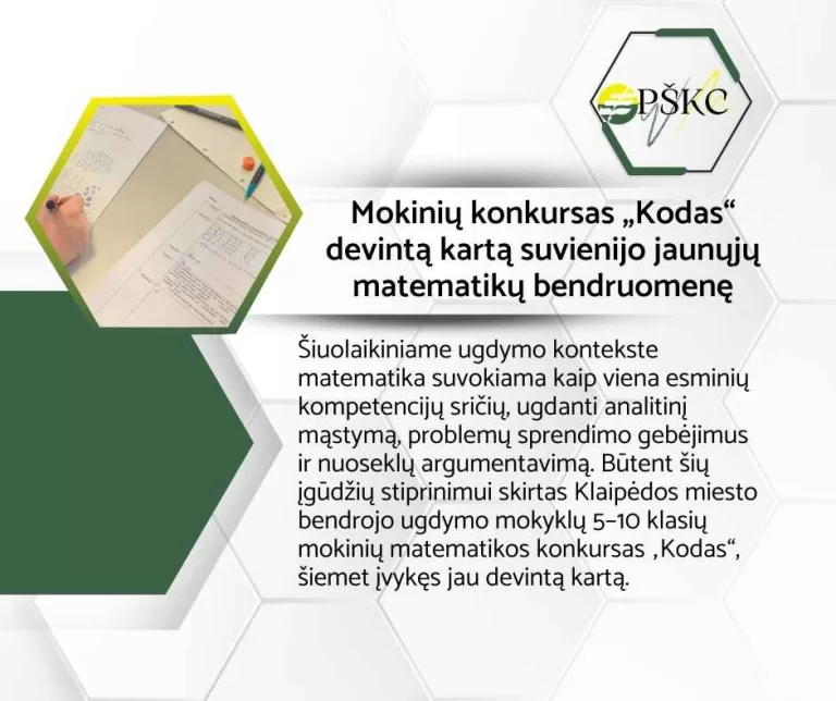 Mokinių konkursas „Kodas“ devintą kartą suvienijo jaunųjų matematikų bendruomenę