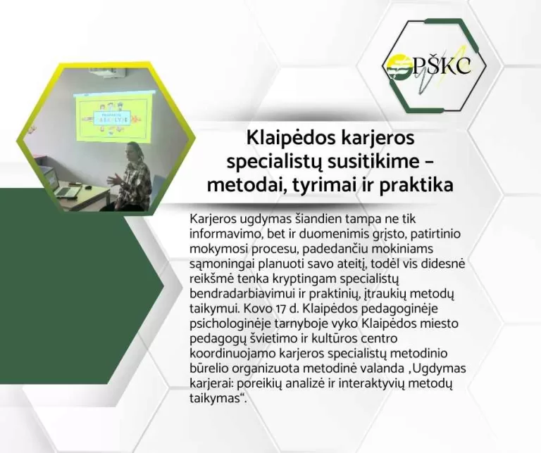 Klaipėdos karjeros specialistų susitikime – metodai, tyrimai ir praktika