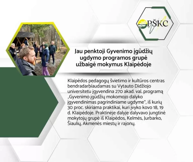 Jau penktoji Gyvenimo įgūdžių ugdymo programos grupė užbaigė mokymus Klaipėdoje