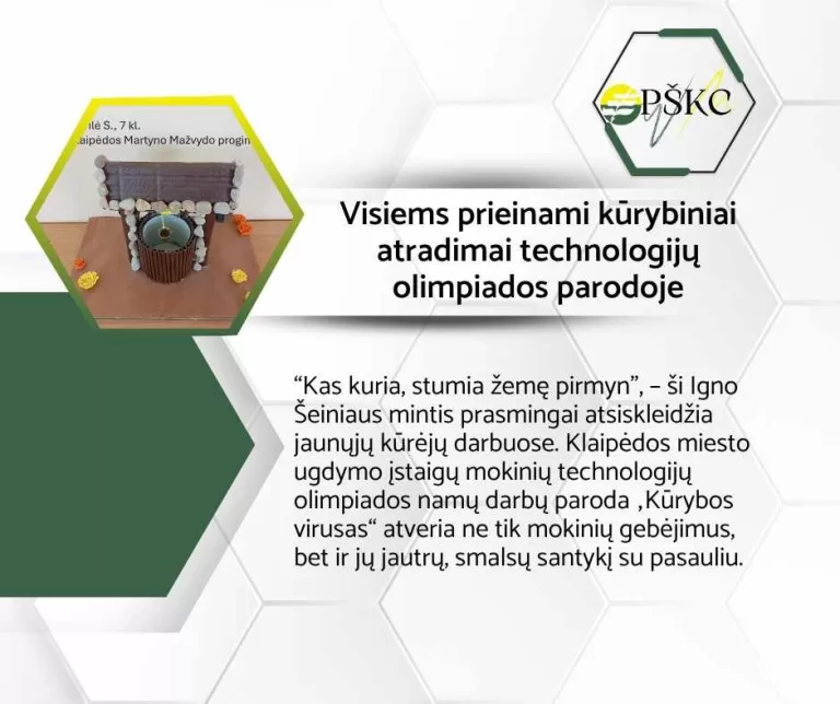 Visiems prieinami kūrybiniai atradimai technologijų olimpiados parodoje